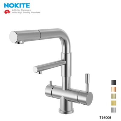 China Modern New Design Pull Out Faucet Kitchen Beverage Boiling Water Filter 304 Stainless Steel 2 Way Hot And Cold Spray Faucet for sale