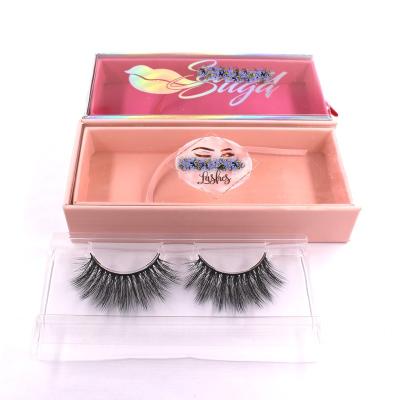 China Natural soft faux 3d mink lashes made of best raw materials synthetic eyelashes box with customized LOGO Natural 3d silk lashes for sale