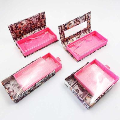 China Natural Long Silver Dollar Eyelash Box In Stock Magnetic Silver Eyelash Case Packing Flase Lashes for sale