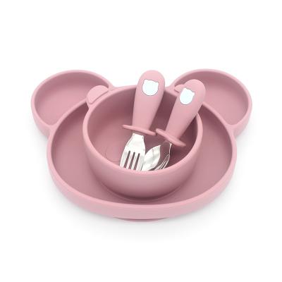 China Modern Embossed Factory Silicone Products OEM/ODM Printing Colorful Personality Gifts Kids Dining Silicon Bowls Baby Feeding Set for sale