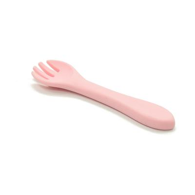 China OEM/ODM BPA Free Silicone Baby Training Silicone Baby Spoon Baby Spoon and Fork Free Eco-Friendly Chew Set for sale