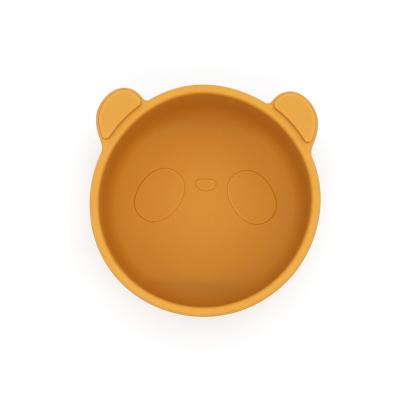 China Modern Strong Suction Base Baby Shape Funny Baby Bowl Can Be Custom Logo Food Grade Panda Laser Silicon Bowl Baby Bowls for sale