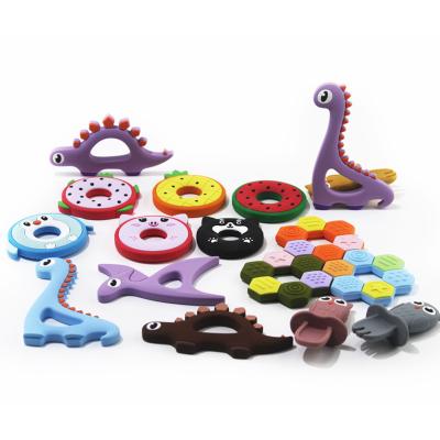 China Non-Toxic Material Personality Colorful Patterns For Baby Toys Baby Teether Factory Silicone DEM/ODM Products Logo Embossed Printing Baby Teething for sale