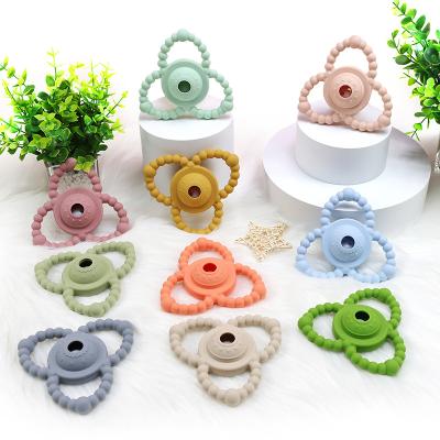 China 100%food grade silicone Teether 2022 wholesale custom bpa new food grade free baby rattles silicone baby toy gift teether toys baby sensory teether for sale