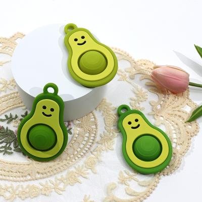 China Toy New Style Amazon Factory OEM/ODM BPA Soft Avocado Press Rebound Teether Baby Teether Silicone Baby Teether Baby Teethers Toy for sale