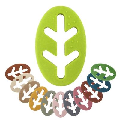 China 2022 new style leaf shape baby teether soft toy oval bpa free silicone teether baby teether for sale