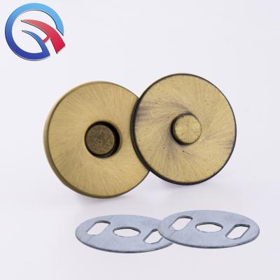 China QingHe LEAD FREE 18x2mm Antique Brush Good Quality Metal Snap Round Fasteners Magnetic Button for Crafts, Purse, Bag and Clothes for sale