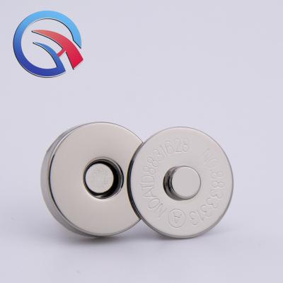 China QingHe 18x4mm LEAD FREE Silver Nickel Magnetic Button Metal Snaps Round Fasteners Clasps Stud Button for Crafts, Purse, Bag and Clothes for sale