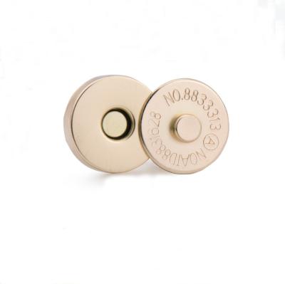 China High Grade LEAD FREE QingHe 18x4mm Brush Light Gold Round Snap Button Metal Magnetic Button for Purses, Bags and Clothes for sale