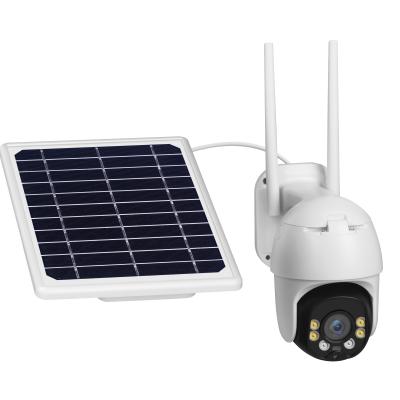 China Solar Powered Security Camera Wifi Ptz Built-in CCTV Solar Outdoor Camera Wireless Siren Surveillance for sale