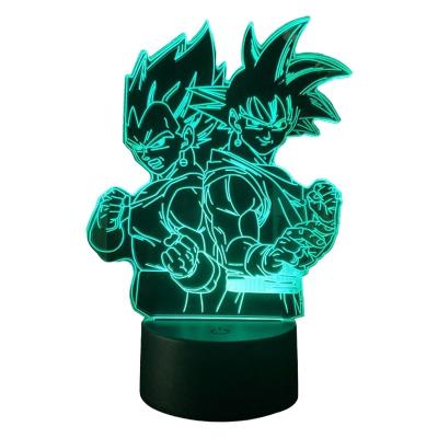 China 16 Styles Funny DBZ Draagon Goku Remote Control Design 3 Colors Led Night Light Lamp Anime 3D Night Light Bedroom for sale