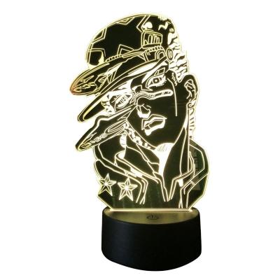 China 6 Style Funny 16 Color JOJO Jonathan Joestar Star Platinum Anime 3D Weird Light Night Light From JoJo's Adventure Remote Control for sale