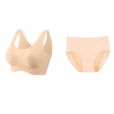 China QUICK DRY Women's Lingerie Seamless Bra Set Seamless Breathable Ice Silk Workout Vest Sleep Yoga Set Bra Set for sale