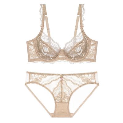 China QUICK DRY lingerie women's emotional appeal small breasts gather underwire 2022 new explosive lace up sexy bra set for sale