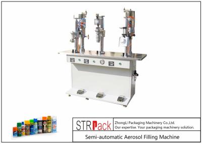 China 3 In 1 Volume 20-450ml Aerosol Filling Machine , Aerosol Can Filling Equipment  for sale