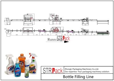 China Máquina de enchimento detergente líquida automática, linha do enchimento do sabão líquido com a máquina de enchimento do pistão, capsulador Labeling Machine à venda