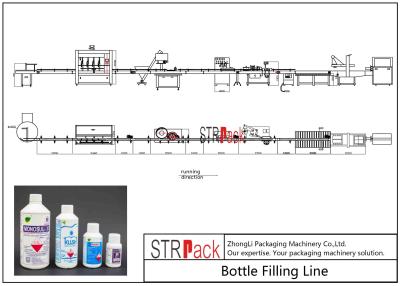 China Agrochemica Bottle Filling Line / High Speed Liquid Pesticide Filling Machine Line for sale