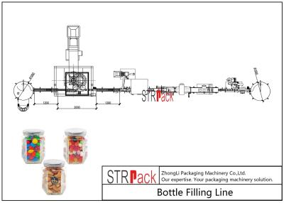 China Granule Weighing Candy Filling Machine Line With Induction Cap Sealing Machine  for sale