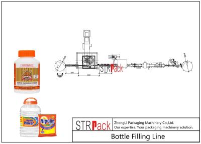 China Industrial Bottle Filling Line / Washing Powder Filling Line With Servo Motor And Touch Screen for sale