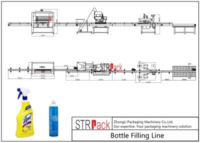 China Electric Liquid Bottle Filling Line Large Filling Volume For Foaming Detergent Cleaner for sale