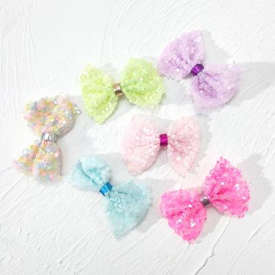 China European and American Style Hair Bows Cute Glitter Girls Alligator Hair Clips Party Children Hairpins Baby Hair Bow Large for sale