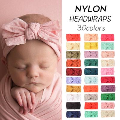 China European and American Soft Bow Headbands Nylon Hair Accessories Candy Color Baby Style Headband Baby for sale