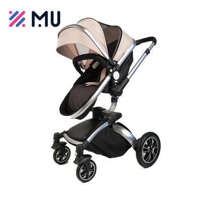 China High Quality 300D Mix Fabric Big Wheels Rotatable Seat Baby Stroller Customizable Pram For Travel for sale