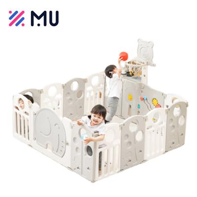 China Toddlers DIY Modern PE Baby Plastic Baby Fence Playpen with Basketball Hoop for sale