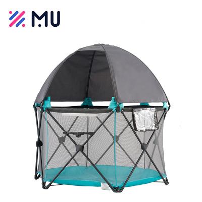 China Modern Kids Foldable Removable Washable Sun Protect Canopy Indoor Outdoor Baby Fences Playpen for sale