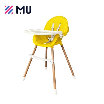 China EUROPEAN Good Quality Adjustable Imitation-Wood Grain Steel Pipe Baby High Chair Baby for Eating for sale