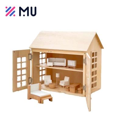 China Eco-friendly Material Montessori Doll Kit Pretend Play Doll House Furniture Wooden Toys for Kids Girls for sale