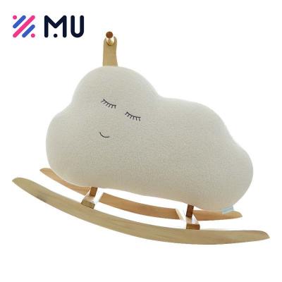 China Ride On Toy Wholesale Popular Wooden Cloud Rocker Horse Creative Rocking Animal Toy for Kid for sale