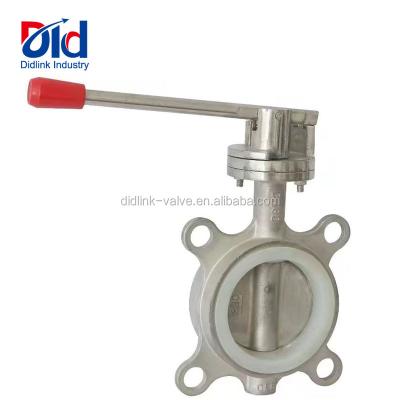 China DN80 General Soft Seal Stainless Steel Keystone Cement Butterfly Valve Triple Eccentric Flange Handle Price for sale