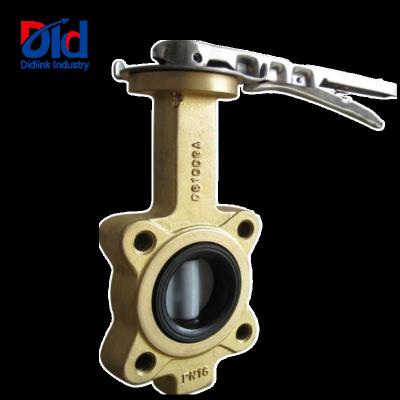 China Hot Sale Brass Wafer Brass Butterfly Valve With Lever for sale