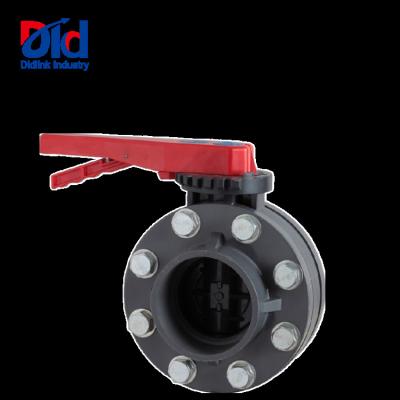 China High Quality Medium Low Pressure Control Water PVC Temperature Butterfly Valve New Design for sale