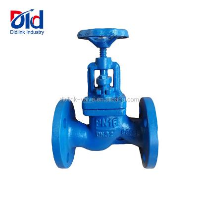 China DN32 PN16 GG25 Cast Iron One Way Joint Angle Rising Type Flange End Ball Valve Stem General Bellows Air Price for sale