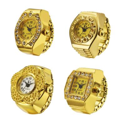 China Retro fashion men and women personality lovers ring gold diamond watch ring hand ring for sale