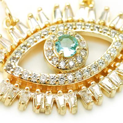 China FASHIONABLE Creative Gold Plated Pendant Necklace Fashion Female Eye Zircon Necklace for sale