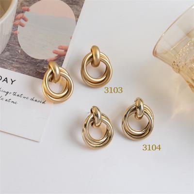 China New Punk Silver S925 Needle Retro Gold Ring Earrings Women Earrings for sale