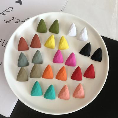 China Hyperbola Spring Summer Color Frosted Spray Painted Geometric Earrings Triangle Earrings for sale