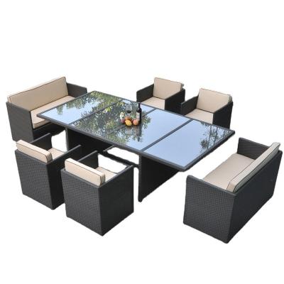 China Simple Cheap Rattan Garden Table Furniture 1 And 8 Seater Accommodable Z566 for sale