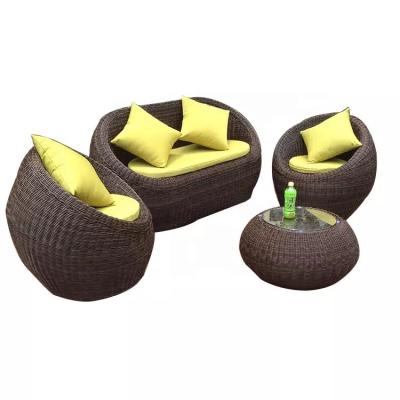 China Modern Outdoor Rattan Sofa Living Room Four-piece Set Rattan Chair Courtyard Leisure Balcony Sofa Combination S331 for sale