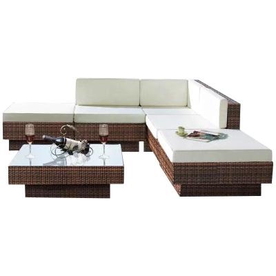 China Waterproof L Shaped Outdoor Rattan Sofa Garden Corner Sofa S228 for sale