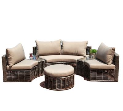 China Low price pp modern outdoor wicker injection garden furniture garden plastic rattan Sofa Set Black Waterproof Party Seat S210 for sale