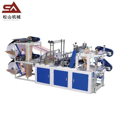 China Professional China top brand Wenzhou manufacturer two layer double linerolling on flat t shirt bag making machine with good price for sale