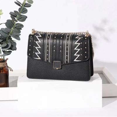 China New Arrival Embroidery Rivet Embroidery Carteras Mujeres Solid Color Shoulder Lady Bags Multicolor Square Portable Shoulder Bags For Women for sale