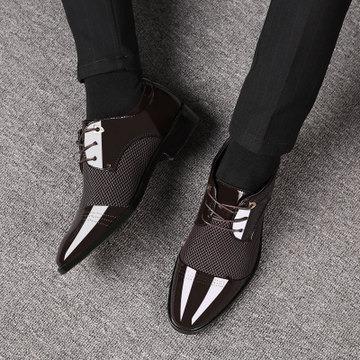 China A046 2021 Fashion Breathable Men Shoes Luxury Brand Genuine Leather Men's Classic Business Casual Dress Gentleman Shoes Elegant Men's Shoes for sale