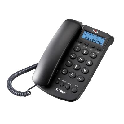 China Custom Wholesale Land Line Phone LCD Display Caller ID Rope Desktop Landline Phone With Speakerphone for sale