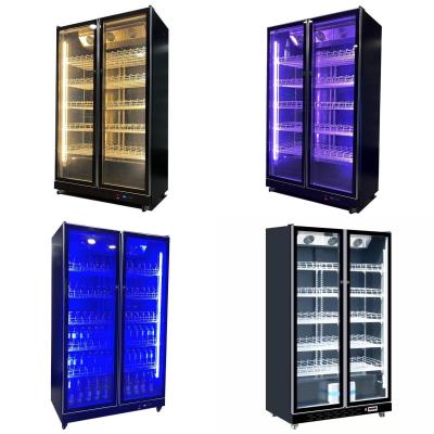 China Weight KG 95-160kg Glass Wine Display Cooler with Double Doors and Air Cooling System for sale