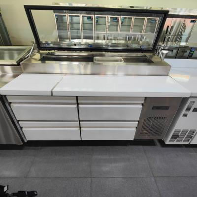 China Customized Dimensions Four-Drawer Pizza Prep Table Refrigerator for Catering for sale